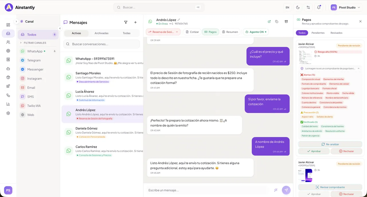 Chat y mensajes de caja.chat